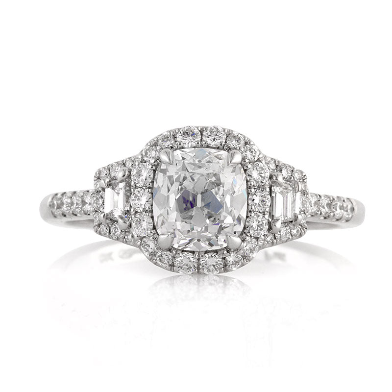 1.76ct Antique Cushion Brilliant Diamond Engagement Ring