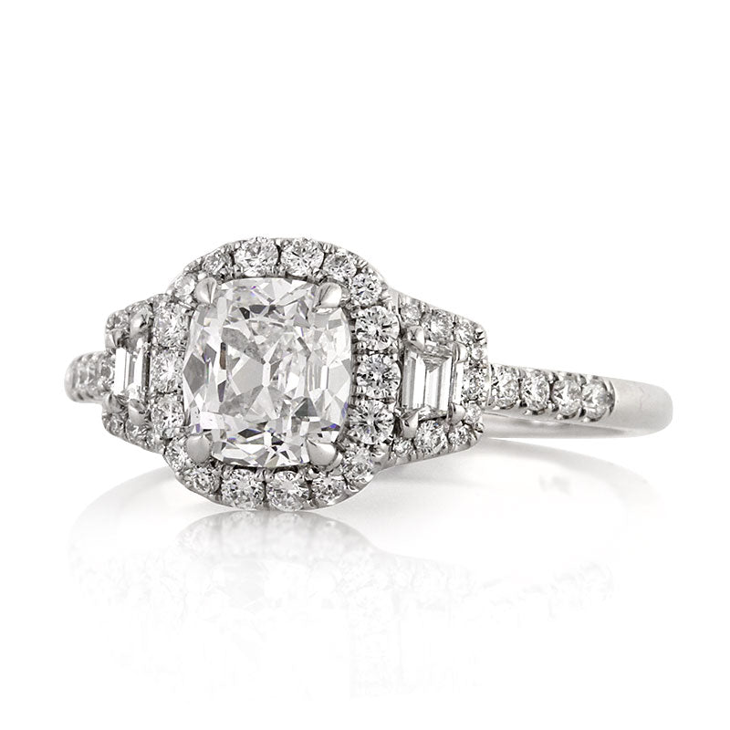 1.76ct Antique Cushion Brilliant Diamond Engagement Ring