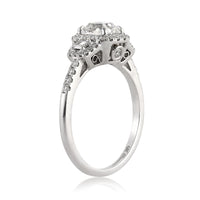 1.76ct Antique Cushion Brilliant Diamond Engagement Ring