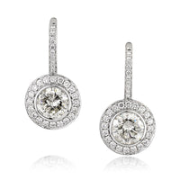 5.56ct Round Brilliant Cut Diamond Dangle Earrings