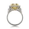 4.60ct Fancy Light Yellow Heart Shaped Diamond Engagement Ring