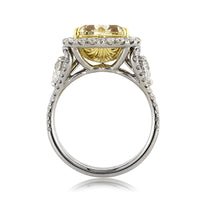 4.60ct Fancy Light Yellow Heart Shaped Diamond Engagement Ring