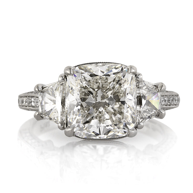 5.23ct Cushion Cut Diamond Engagement Ring