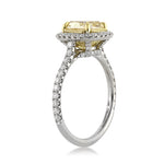 2.86ct Fancy Yellow Cushion Cut Diamond Engagement Ring