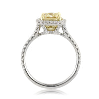 2.86ct Fancy Yellow Cushion Cut Diamond Engagement Ring