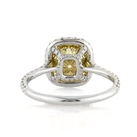 2.86ct Fancy Yellow Cushion Cut Diamond Engagement Ring