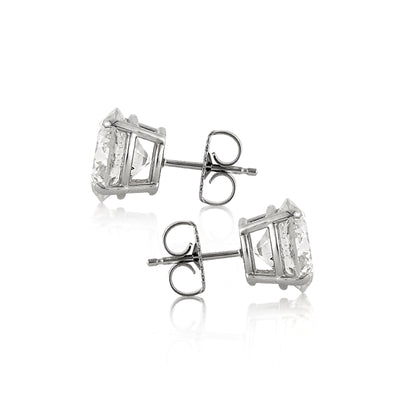 6.68ct Round Brilliant Cut Diamond Stud Earrings