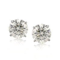 4.28ct Round Brilliant Cut Diamond Stud Earrings