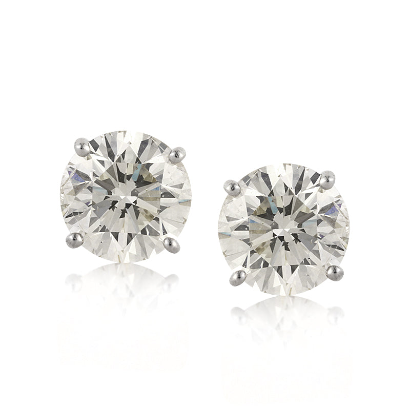 4.28ct Round Brilliant Cut Diamond Stud Earrings