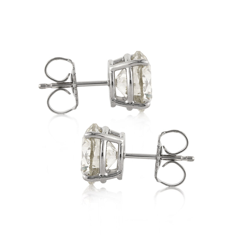 4.28ct Round Brilliant Cut Diamond Stud Earrings