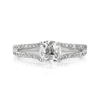 1.35ct Antique Cushion Brilliant Diamond Engagement Ring