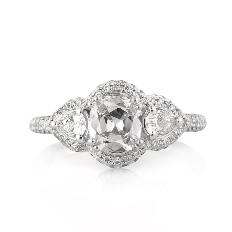 1.95ct Antique Cushion Brilliant Diamond Engagement Ring