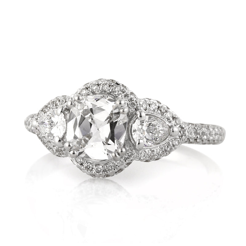 1.95ct Antique Cushion Brilliant Diamond Engagement Ring