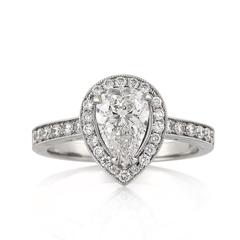 2.10ct Pear Shaped Diamond Engagement Ring