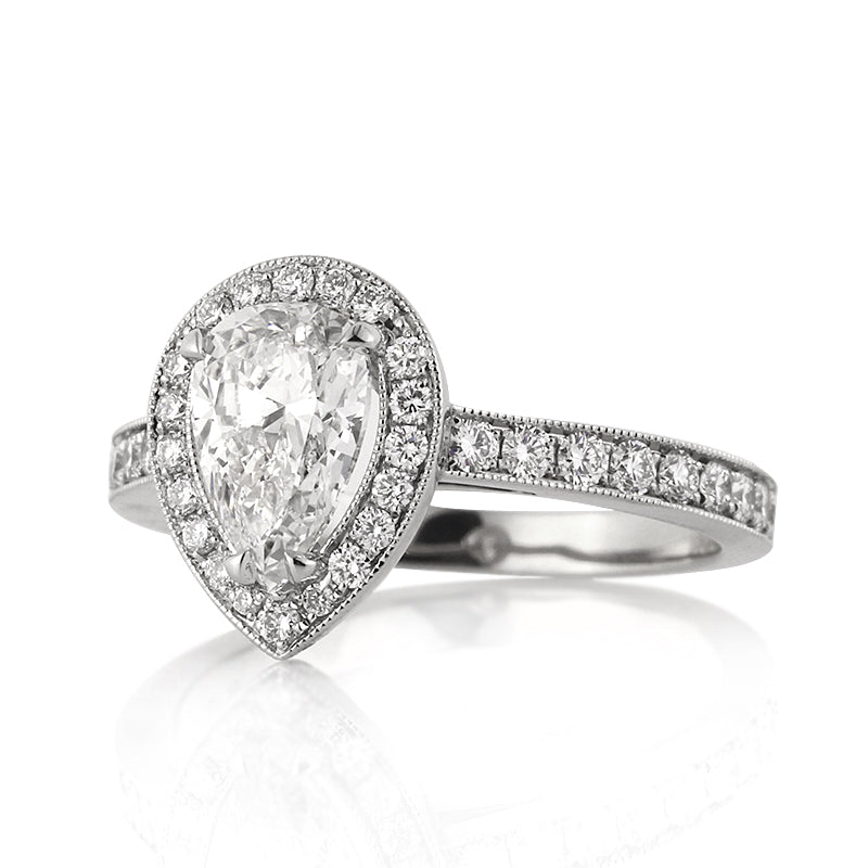 2.10ct Pear Shaped Diamond Engagement Ring