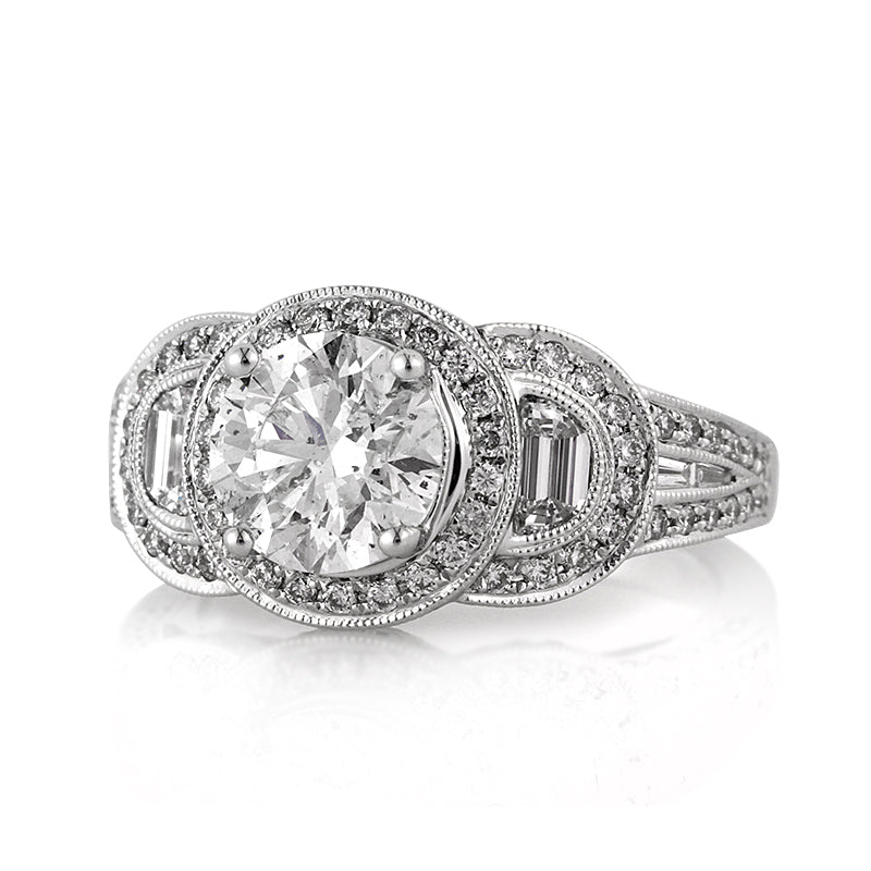 2.93ct Round Brilliant Cut Diamond Engagement Ring