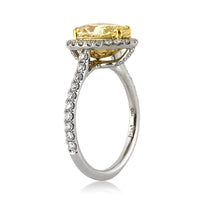 3.16ct Fancy Yellow Pear Shaped Diamond Engagement Ring