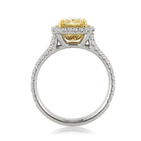 2.24ct Fancy Yellow Radiant Cut Diamond Engagement Ring