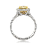 2.24ct Fancy Yellow Radiant Cut Diamond Engagement Ring