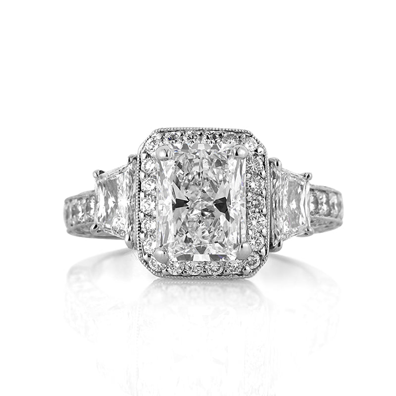 3.52ct Radiant Cut Diamond Engagement Ring
