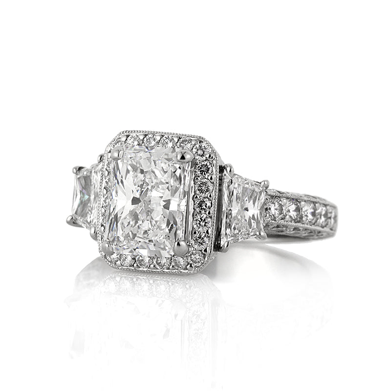 3.52ct Radiant Cut Diamond Engagement Ring