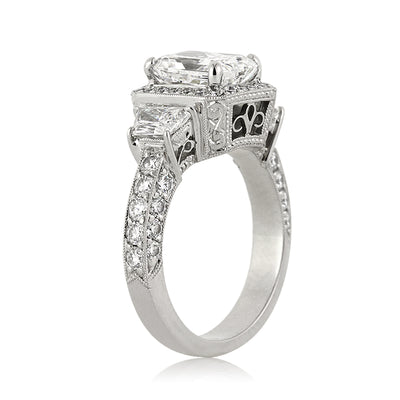 3.52ct Radiant Cut Diamond Engagement Ring