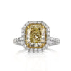 4.17ct Fancy Yellow Radiant Cut Diamond Engagement Ring