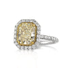 4.17ct Fancy Yellow Radiant Cut Diamond Engagement Ring