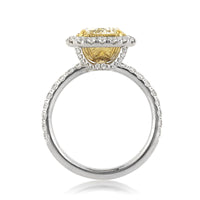 4.17ct Fancy Yellow Radiant Cut Diamond Engagement Ring