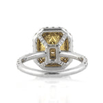 4.17ct Fancy Yellow Radiant Cut Diamond Engagement Ring