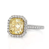 3.15ct Fancy Intense Yellow Radiant Cut Diamond Engagement Ring