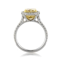 3.15ct Fancy Intense Yellow Radiant Cut Diamond Engagement Ring