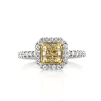 1.60ct Fancy Yellow Radiant Cut Diamond Engagement Ring