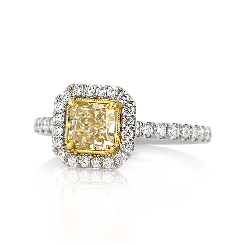 1.60ct Fancy Yellow Radiant Cut Diamond Engagement Ring
