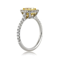 1.60ct Fancy Yellow Radiant Cut Diamond Engagement Ring
