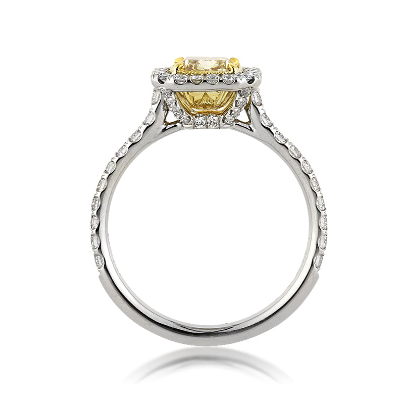 1.60ct Fancy Yellow Radiant Cut Diamond Engagement Ring