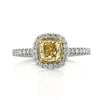 1.50ct Fancy Yellow Cushion Cut Diamond Engagement Ring