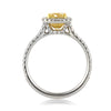 1.50ct Fancy Yellow Cushion Cut Diamond Engagement Ring