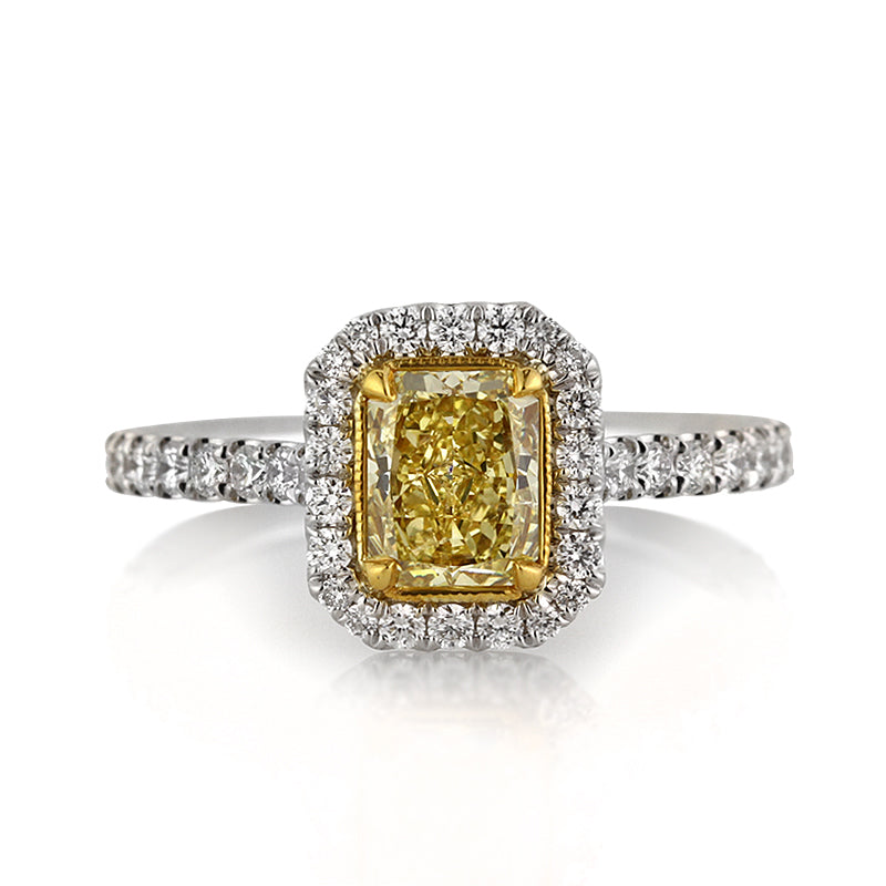 1.50ct Fancy Yellow Radiant Cut Diamond Engagement Ring