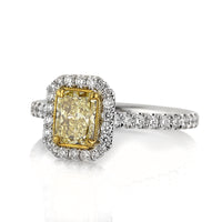 1.50ct Fancy Yellow Radiant Cut Diamond Engagement Ring