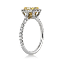 1.50ct Fancy Yellow Radiant Cut Diamond Engagement Ring