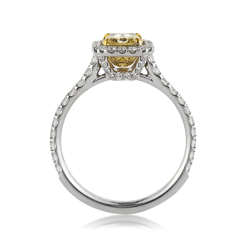 1.50ct Fancy Yellow Radiant Cut Diamond Engagement Ring