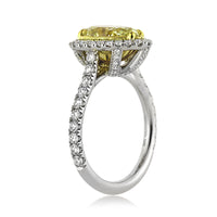3.65ct Fancy Intense Yellow Pear Shaped Diamond Engagement Ring