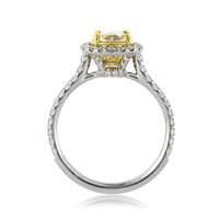 2.31ct Fancy Yellow Cushion Cut Diamond Engagement Ring