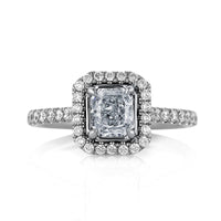 1.57ct Fancy Light Blue Radiant Cut Diamond Engagement Ring