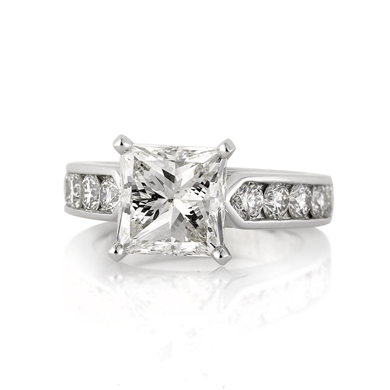 4.01ct Princess Cut Diamond Engagement Ring