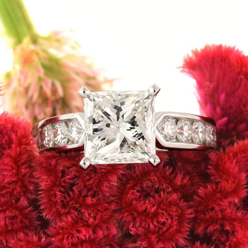 4.01ct Princess Cut Diamond Engagement Ring