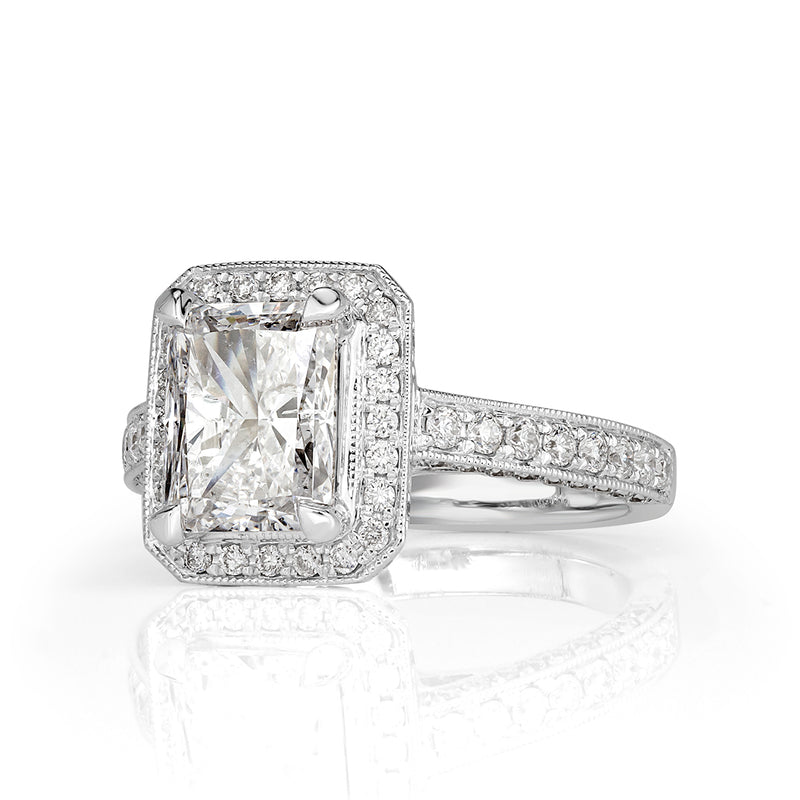 3.61ct Radiant Cut Diamond Engagement Ring