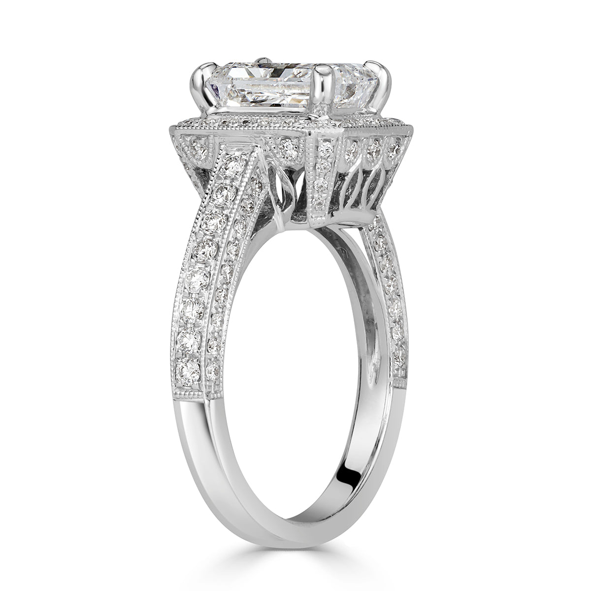 3.61ct Radiant Cut Diamond Engagement Ring