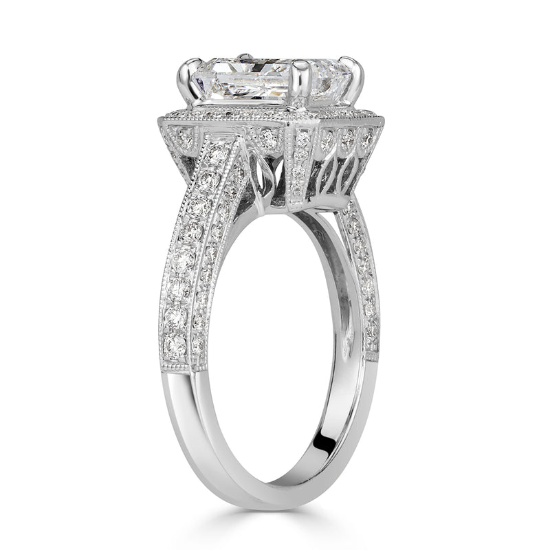 3.61ct Radiant Cut Diamond Engagement Ring